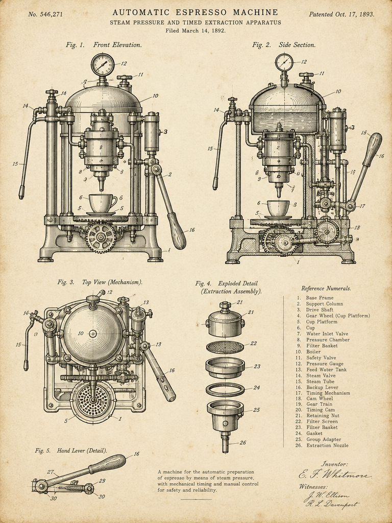 Victorian Automatic Espresso Patent