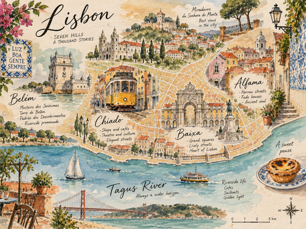 Lisbon Watercolor Knowledge Map