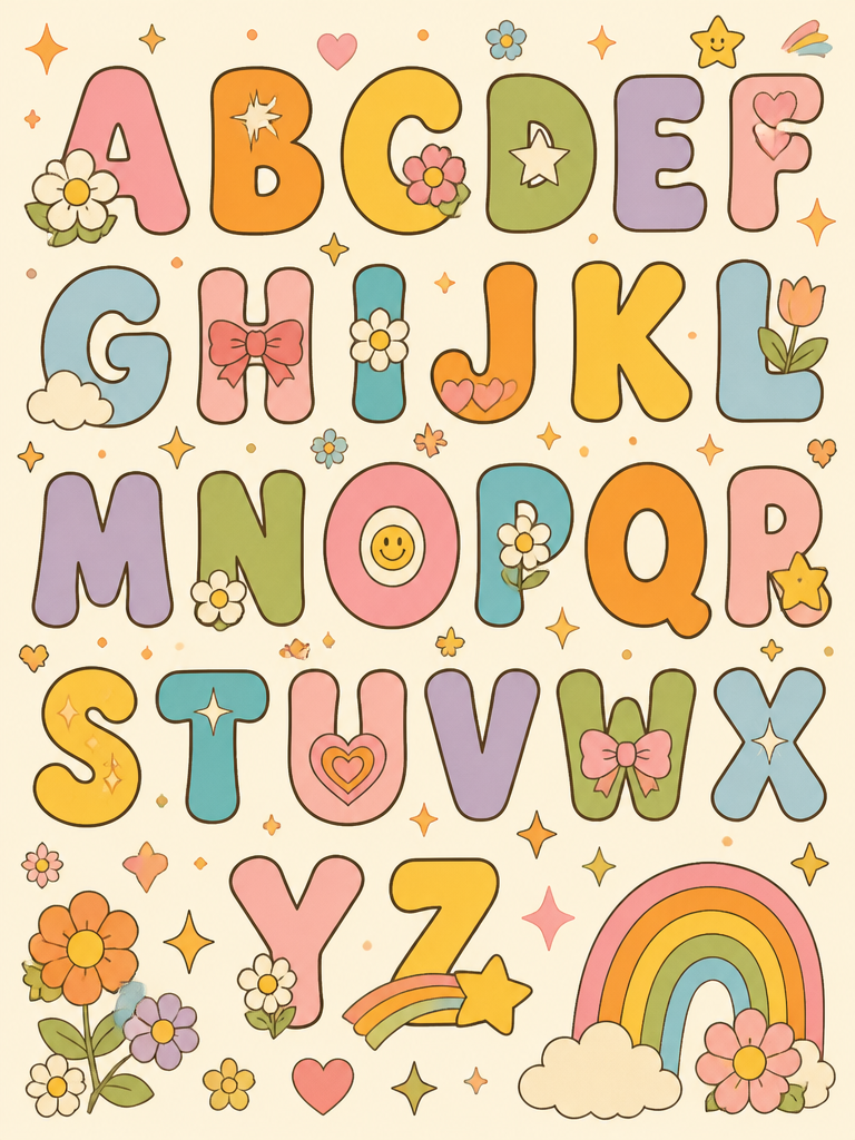 Playful Decorative Alphabet Poster
