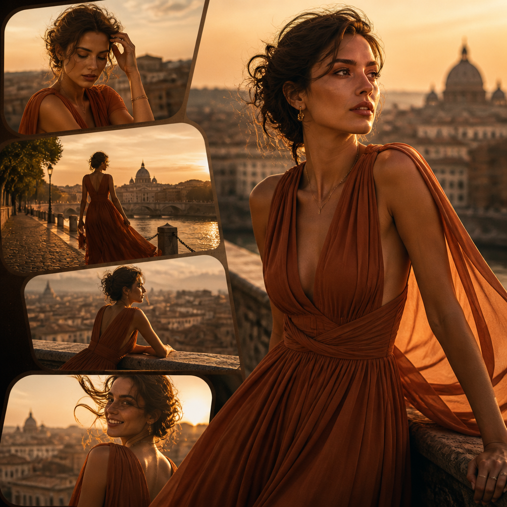 Golden-Hour Film Frame Collage