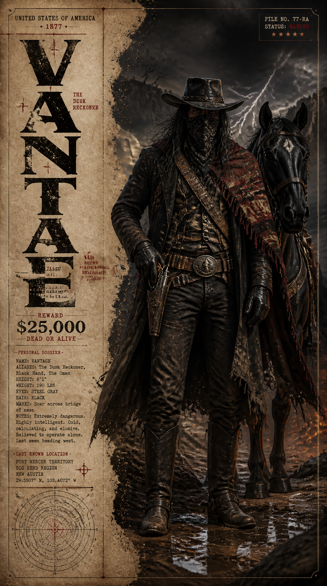Masked Outlaw Western Poster