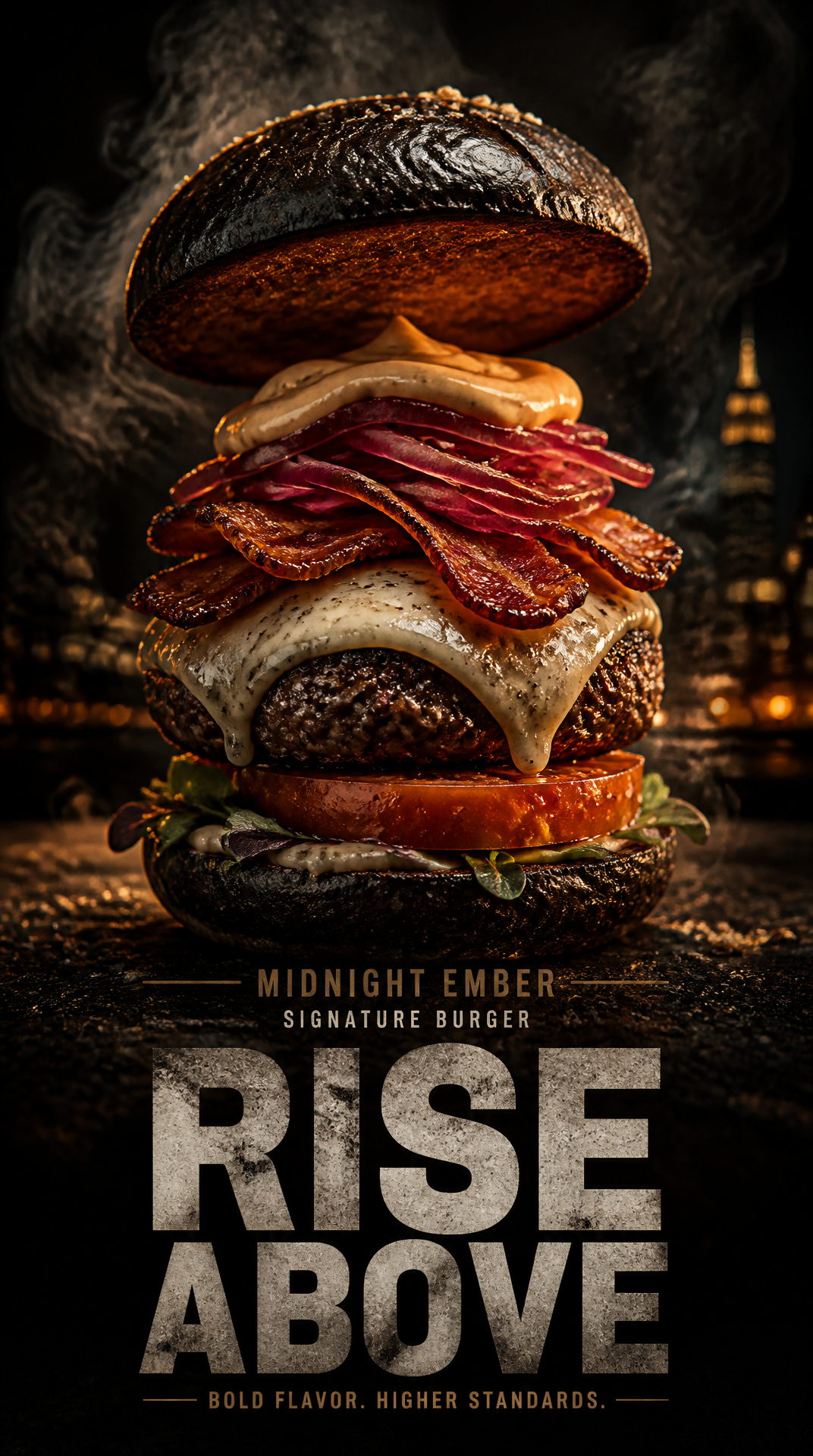 Midnight Ember Luxury Burger Campaign