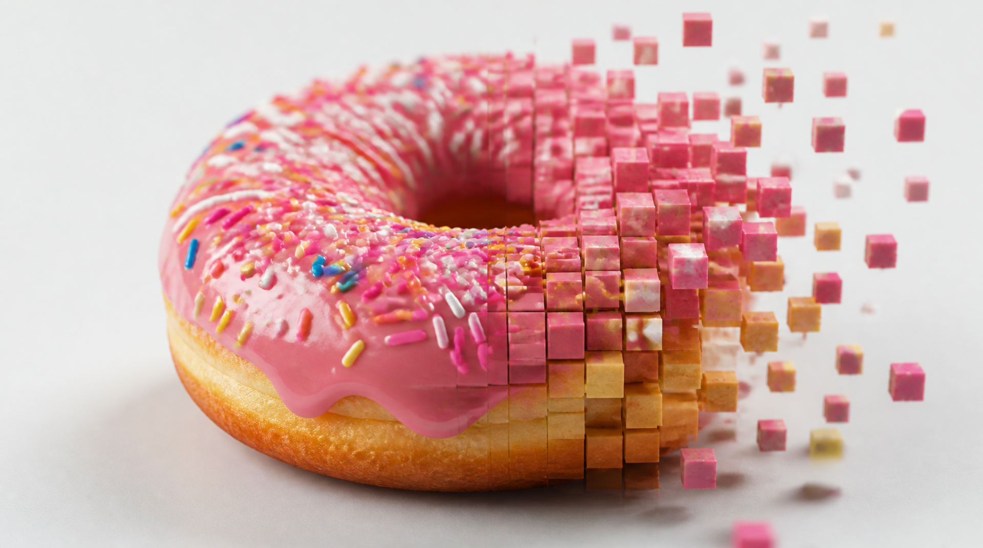 Pixel-Dissolve Food Transformation