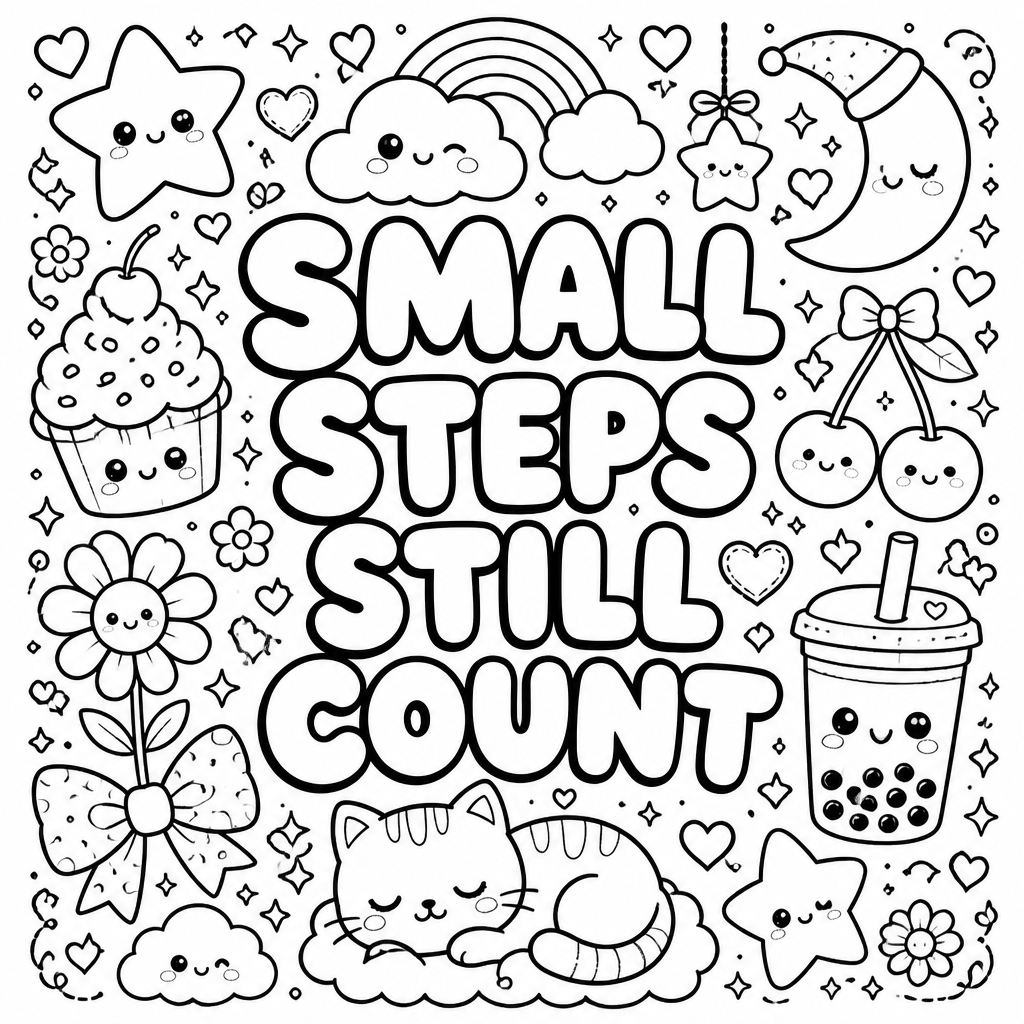 Small Steps Coloring Poster