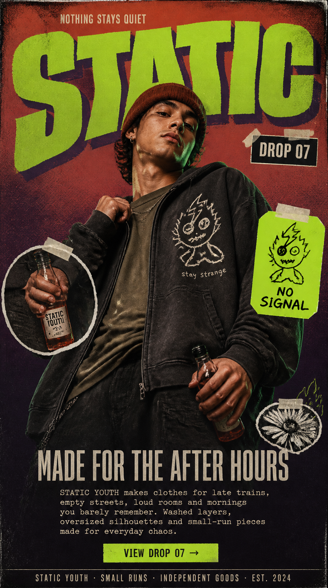 Static Youth Streetwear Landing Poster