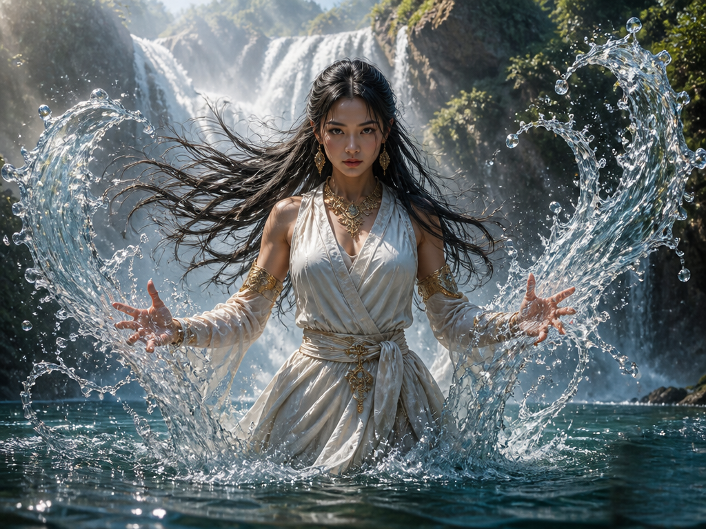 Fantasy Waterfall Fashion Portrait