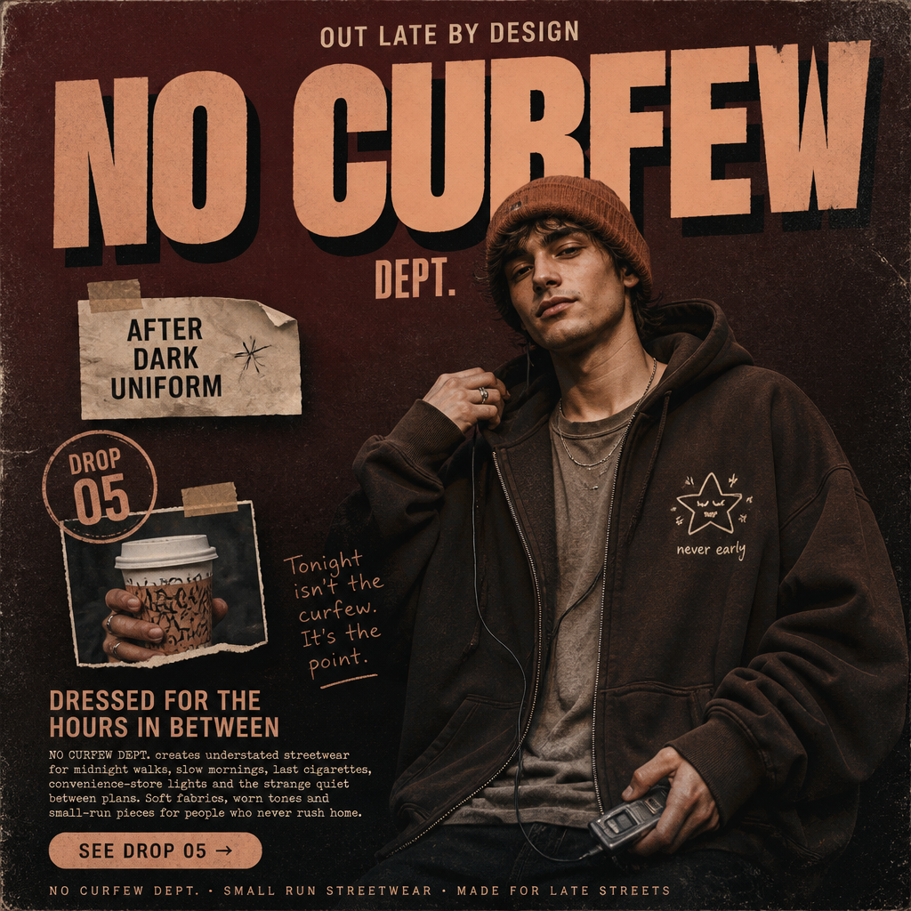 No Curfew Streetwear Poster