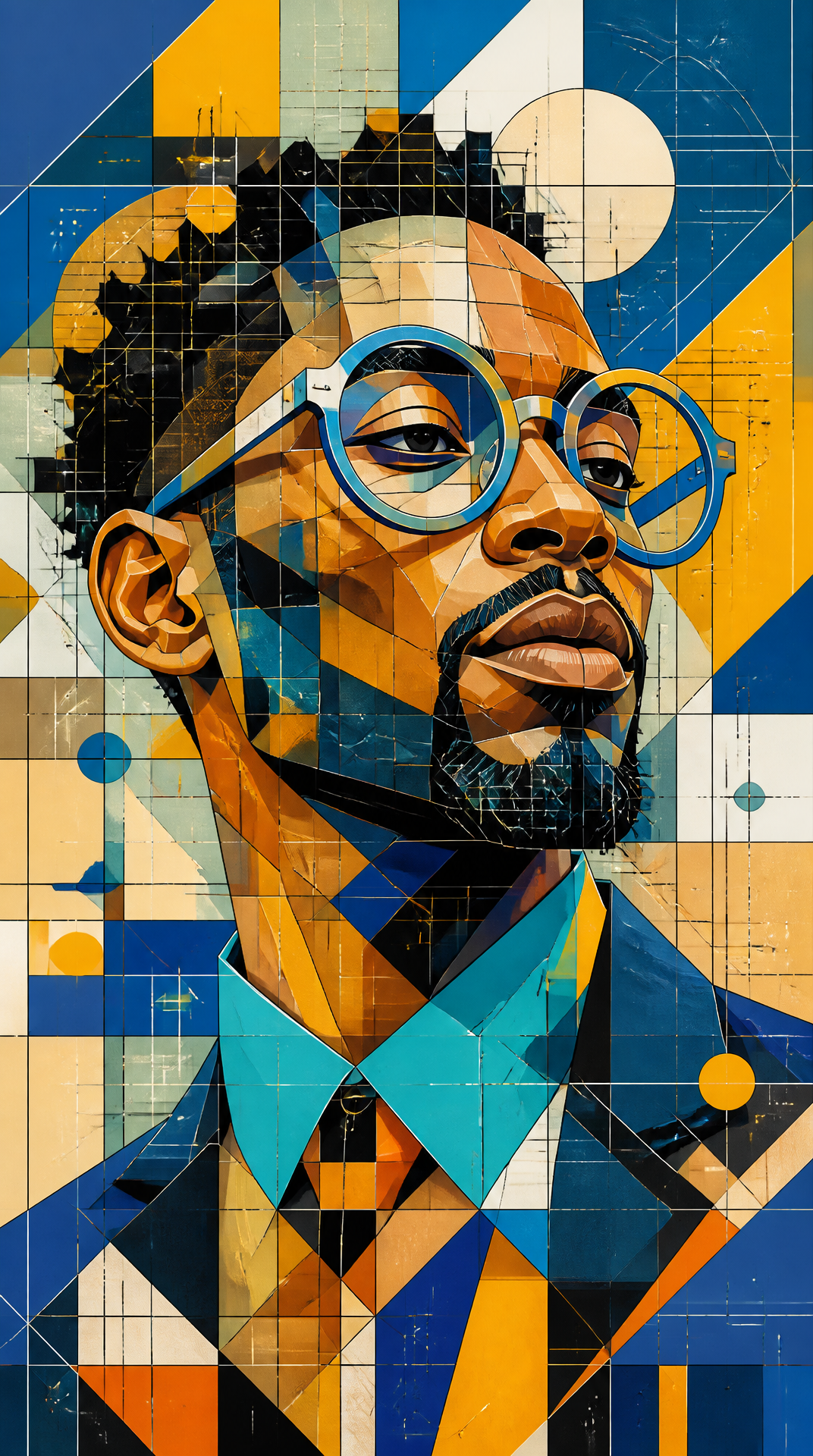 Geometric Mosaic Portrait