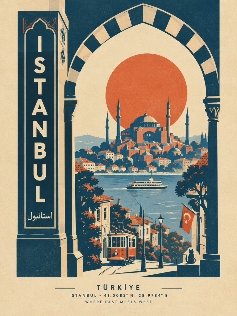 Istanbul Screen-Print Travel Poster