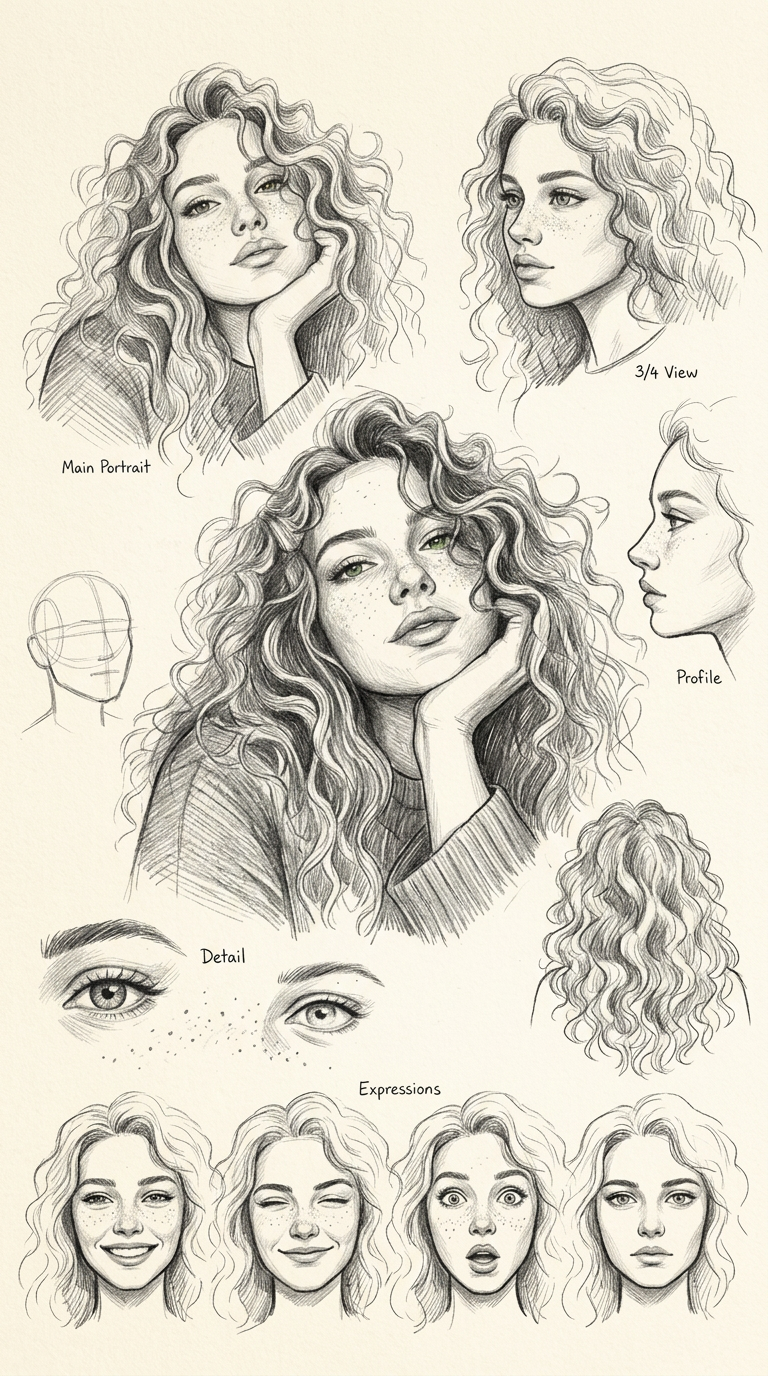 Pencil Character Concept Sheet