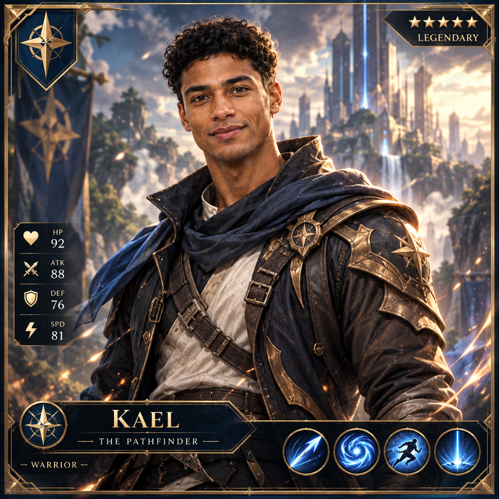 Illustrated Adventure Character Card