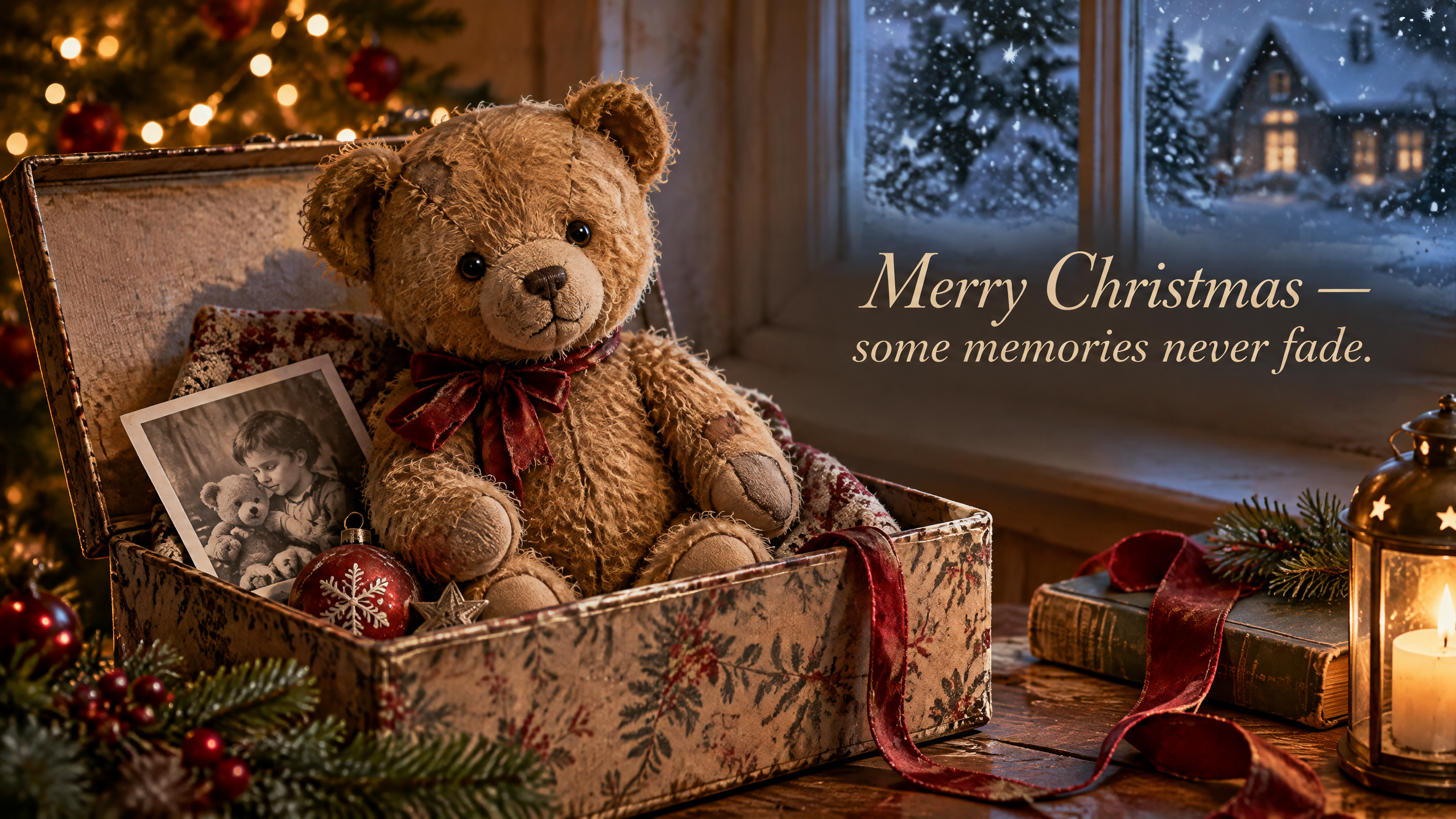 Keepsake Teddy Christmas Card