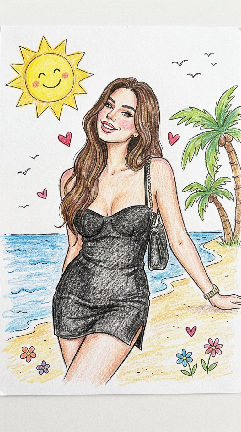 Beach Colored-Pencil Portrait