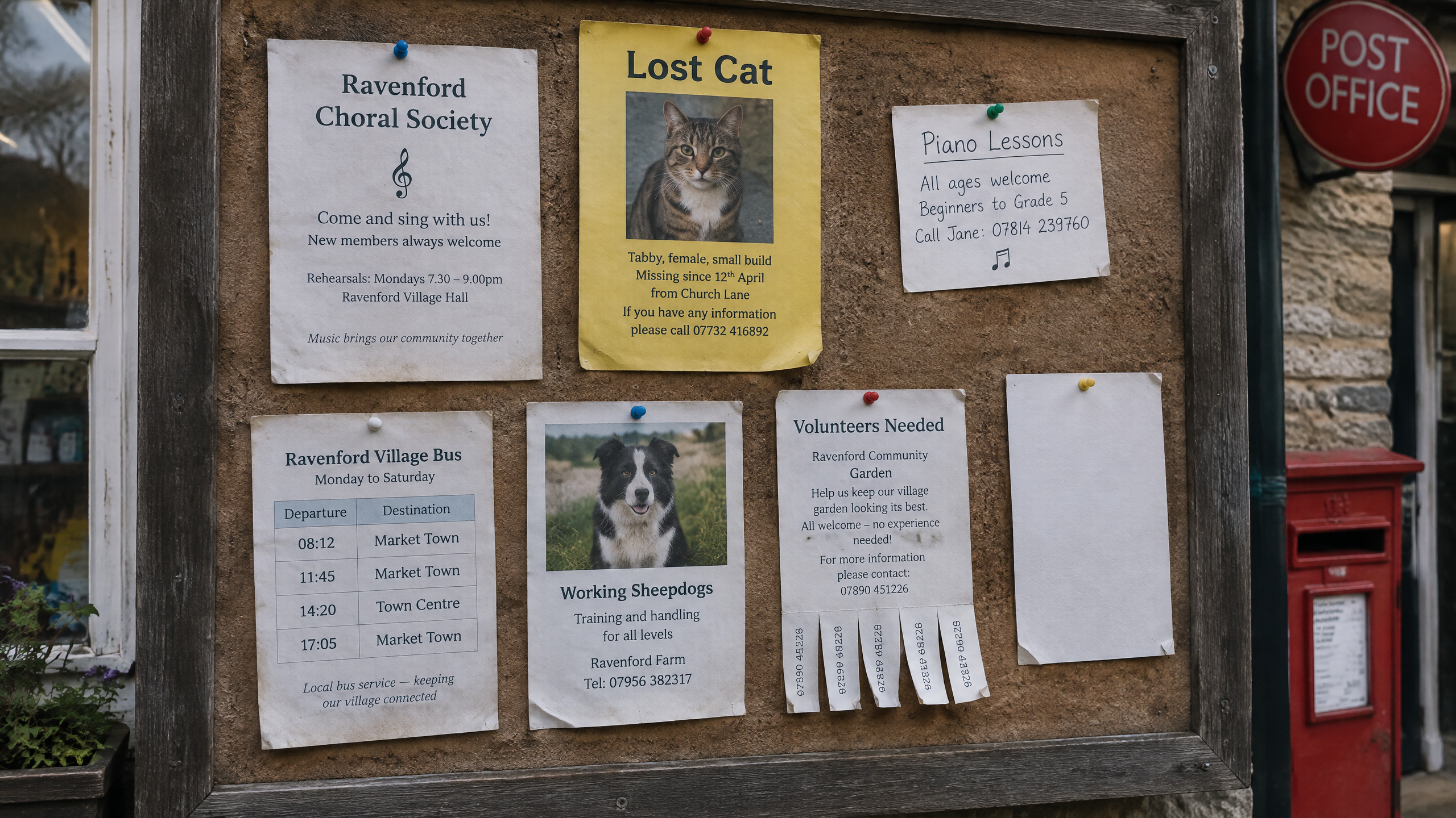 English Village Noticeboard