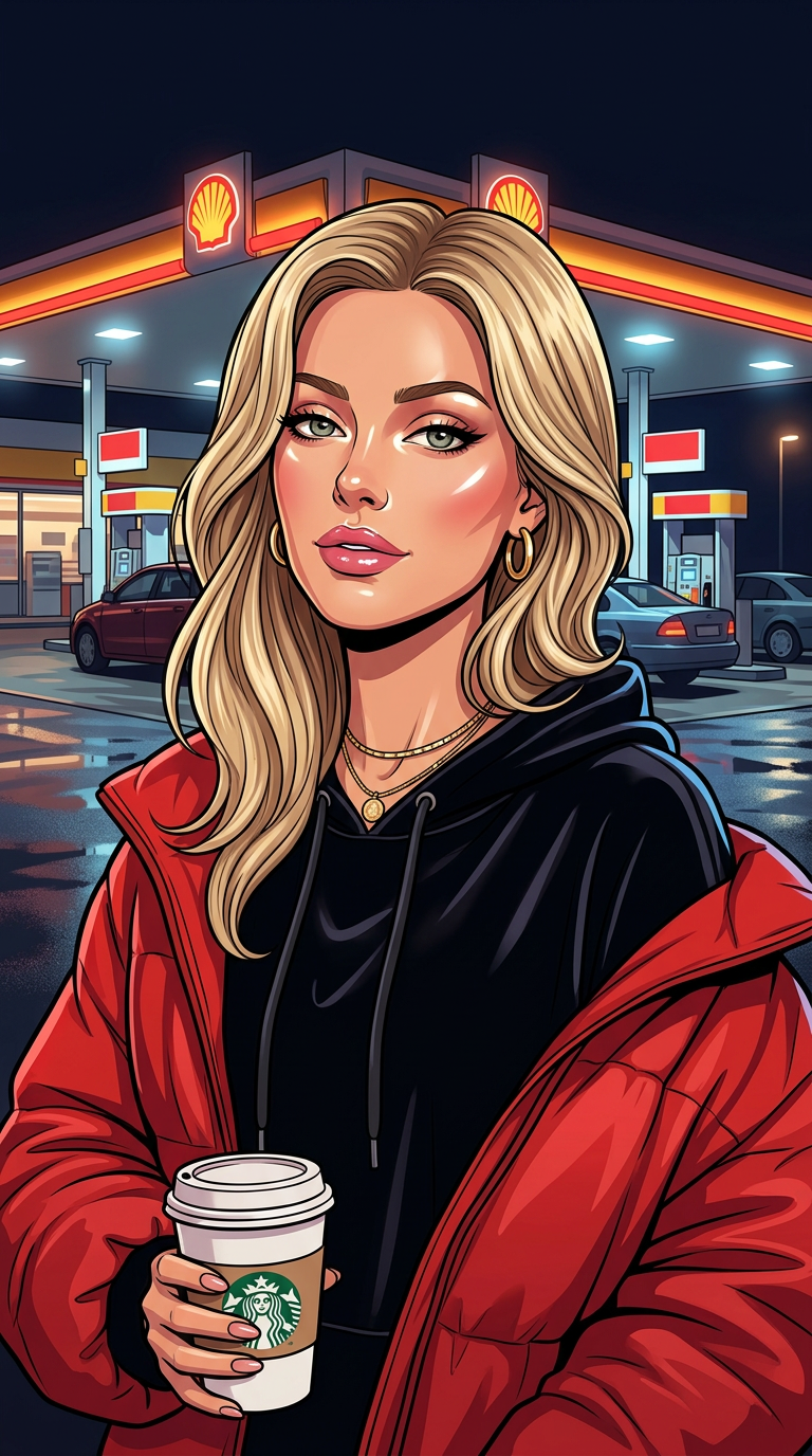Y2K Night-Street Portrait