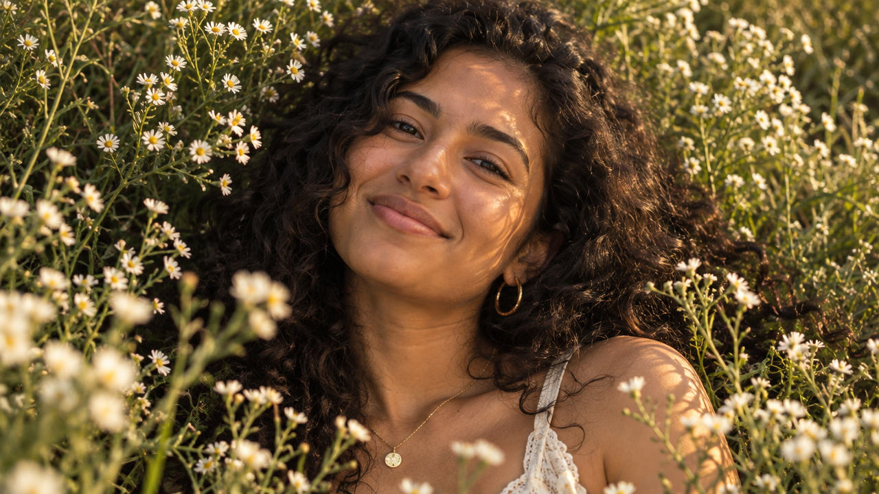 Wildflower Golden-Hour Portrait
