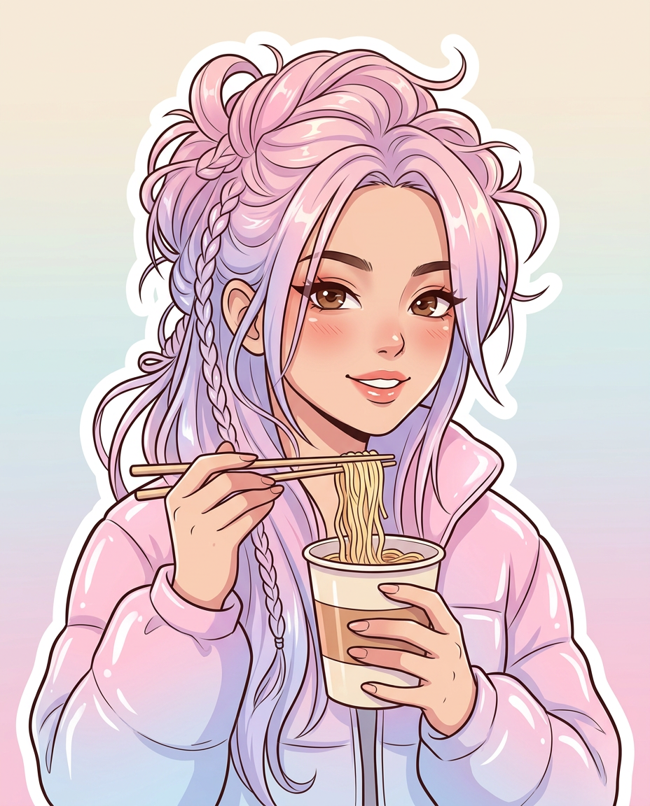 Ramen Anime Sticker Portrait